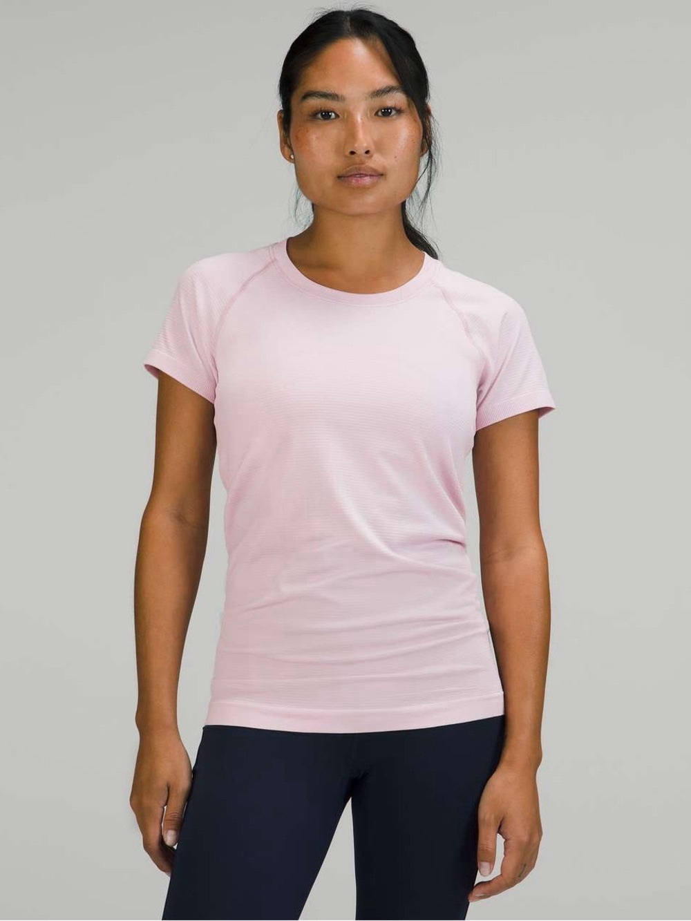 Lululemon Swiftly Tech Short Sleeve Shirt Waist Length 2.0 Pink Peony Size 8